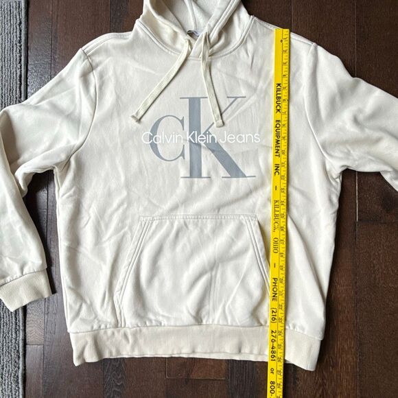 Calvin Klein hoodie men’s medium cream color athletic preppy comfy - Picture 7 of 7